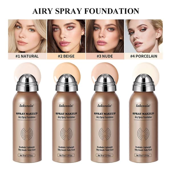 Foundation Makeup Silky Mist Spray, Makeup Air Spray Foundation, Matt Finish Flawless Setting Spray Foundation för mogen hud