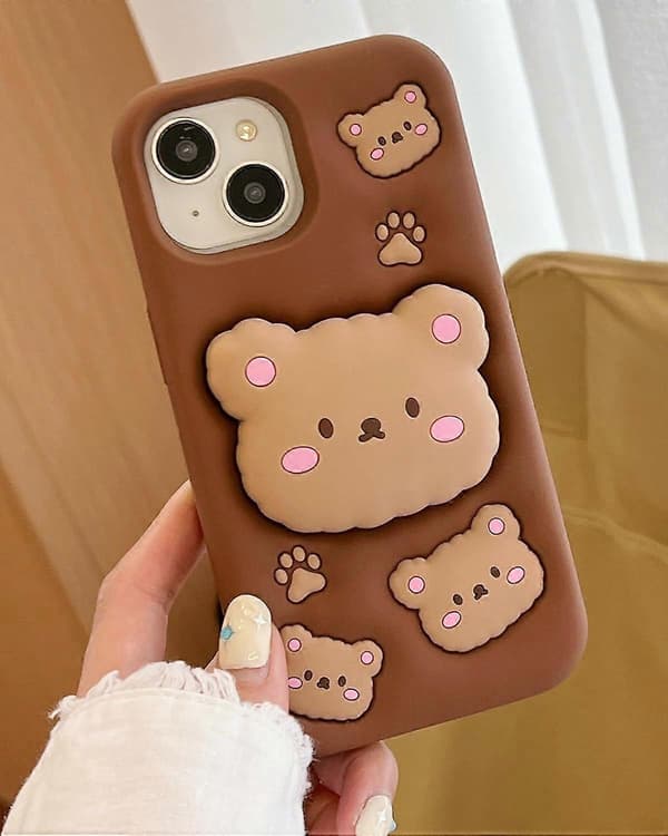 3D bamse-telefoncover til iPhone 16 Pro Max (med udtrækkelig telefon