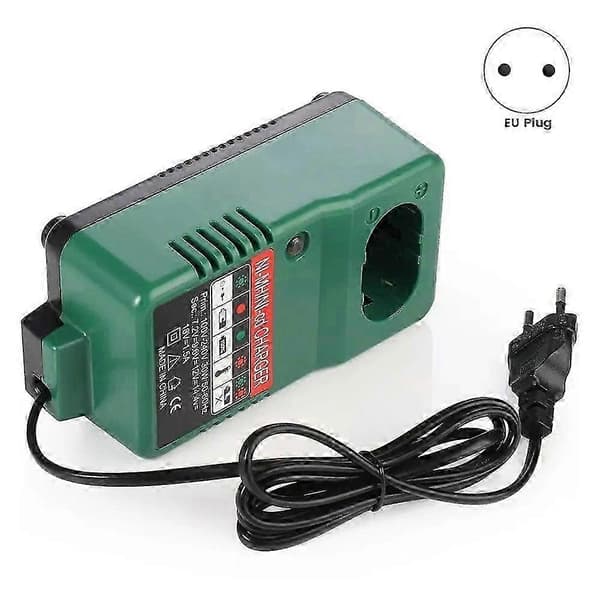 Universell 7,2-18V batterilader for elektrisk drill, kompakt multilader med flernivåbeskyttelse, EU-plugg
