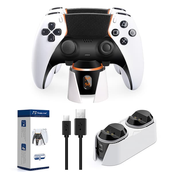 Til PS5 Controller Ladestation, Hurtigopladende AC-adapter 5V 3A, GP5-1530 Dobbelt Controller Ladestander