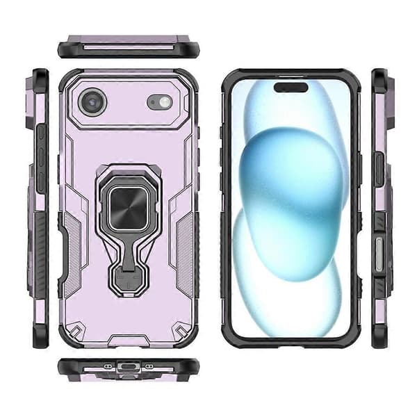 Kompatibel med iPhone 17 Air-deksel Roterbart ringstativ PC + TPU Støtsikkert telefondeksel