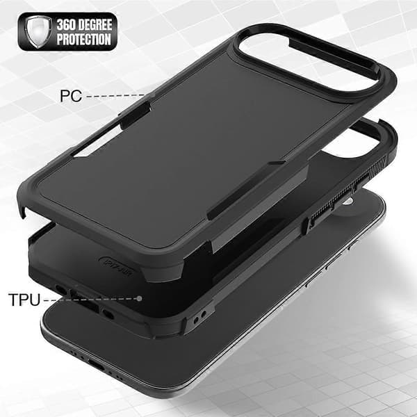 Kompatibel med iPhone 17 Air Case 2-i-1 PC + TPU Støtsikkert Telefondeksel