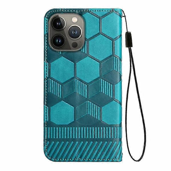 För iPhone 13 Pro Max Fotbollstextur Magnetiskt Läder Flip Telefonfodral (brun)