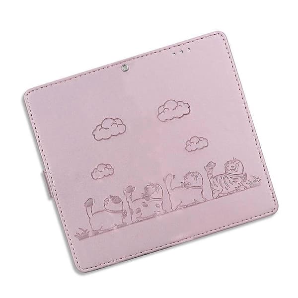Compatible For iPhone 17 Air Case RFID Kitten Pattern TPU + PU Leather Phone Cover With Wrist Strap
