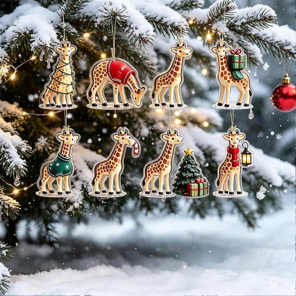 24-dagers sjiraff-julekalender - 2D akrylfigur-nedtelling