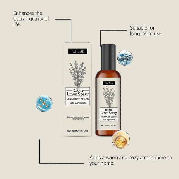 Avslappende lavendelspray for søvn, naturlig linspray for sengetøy, lavendel putespray for søvn, aromaterapi sengespray med eteriske lavendeloljer