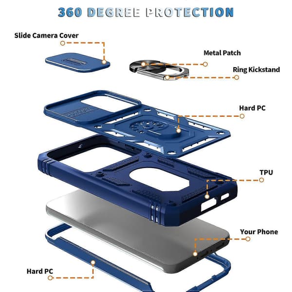 For Samsung Galaxy S23 Bump Proof Phone Case with Ring Kickstand