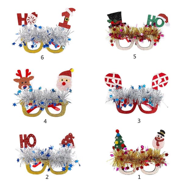 Julebrillestel Julefest Briller Julekostume Tilbehør til Voksne Børn Julemaskerade