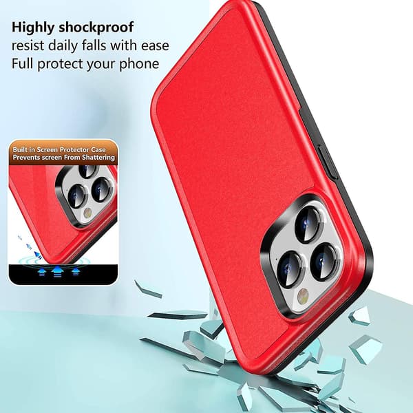 Yksivärinen puhelinkotelo iPhone 13 Pro Maxille, punainen