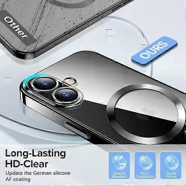 iPhone 16 cover MagSafe - Gennemsigtig / sort iPhone 16