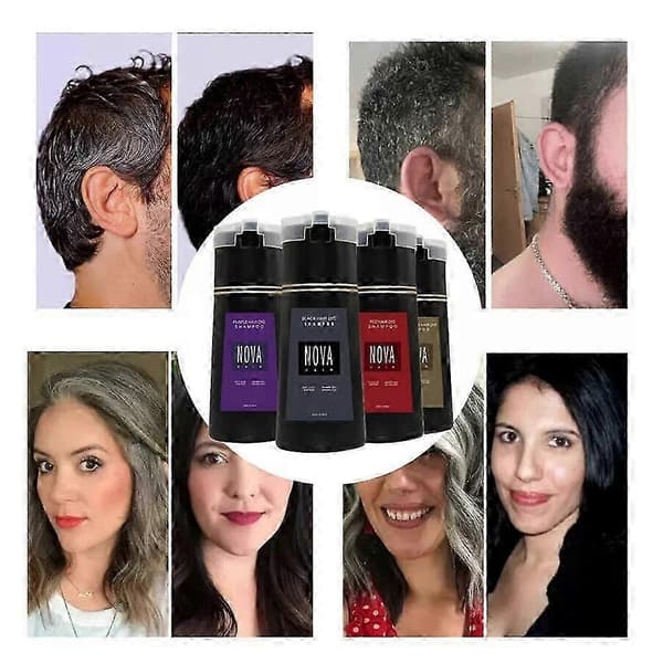 Nova Hårfarveshampoo, Nova Hår Instant Farveshampoo, Hårfarveshampoo til Hår (Rød)