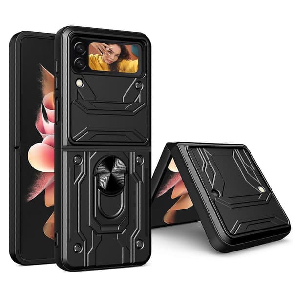 För Samsung Galaxy Z Flip4 Skjutbart Camshield Kortfodral