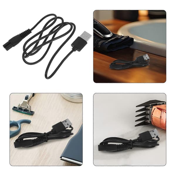 Elektrisk barbermaskine strømkabel USB-opladerkabel tilbehør til hårfjerning 8 stk.