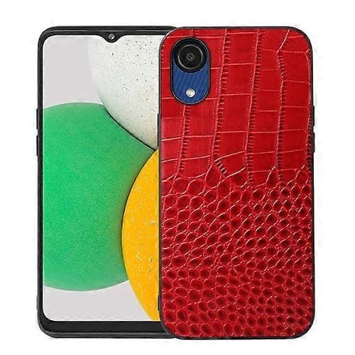 För Samsung Galaxy A03 Core Crocodile Top Layer Cowhide Läder Phone Case