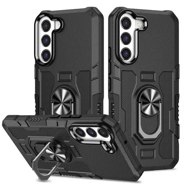För Samsung Galaxy S21 FE 5G Ringhållare Armor Hybrid Phone Case