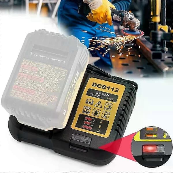 DCB112 Litium Batterilader (Plast) 18V/20V Strømverktøyadapter Omformer Base Batteriadapter
