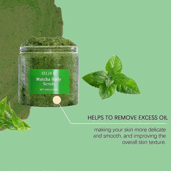 Matcha Grøn Te Havsalt Eksfolierende Krops- og Ansigtspeeling