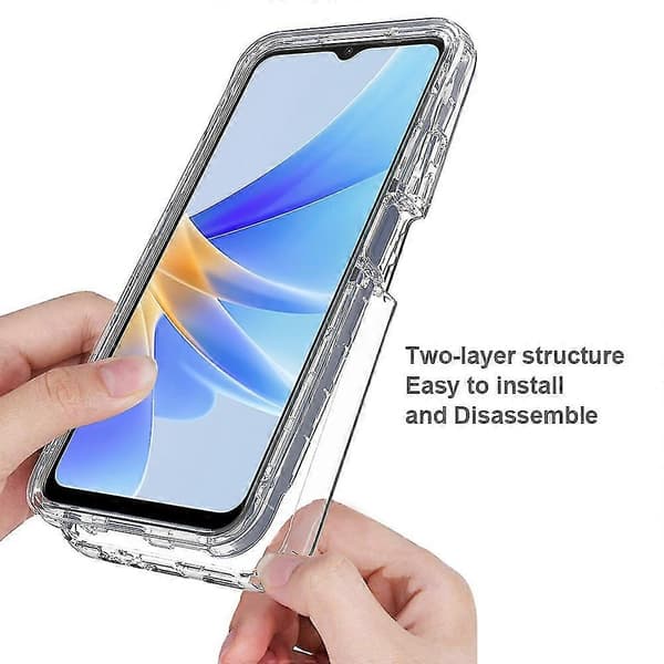 For Oppo A17 4G Gradient Phone Case PC + TPU Full Body Protection with PET Screen Protector
