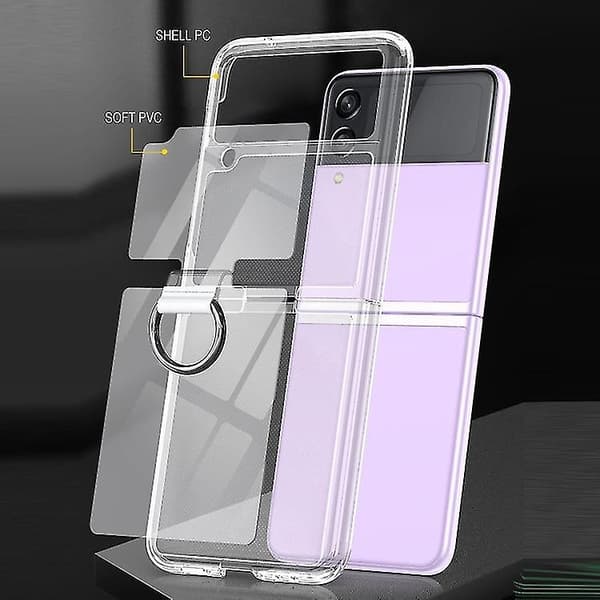 För Samsung Galaxy Z Flip3 5g Pc + Pvc Ring Phone Case