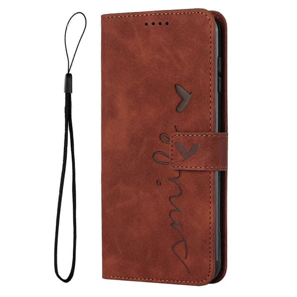 För Samsung Galaxy S10+ Skin Feel Heart Pattern Läder Phone Case