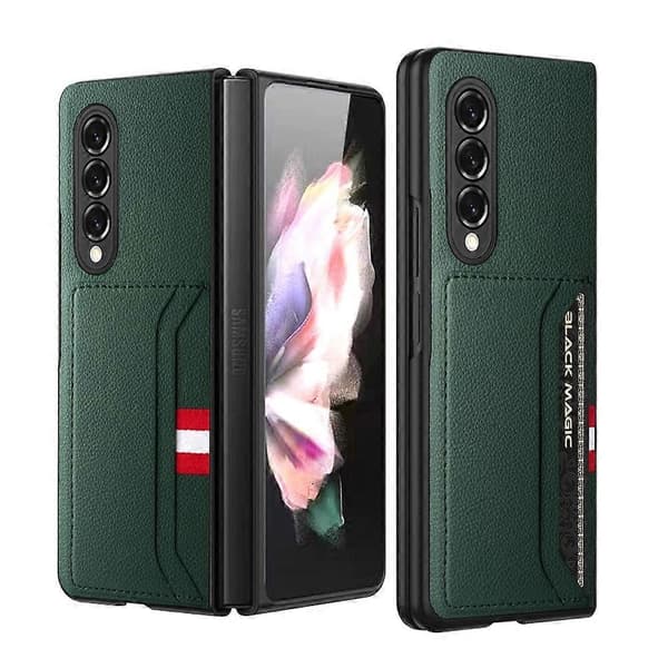 Til Samsung Galaxy Z Fold4 Litchi tekstur mykt mikrofiber sammenleggbart telefondeksel