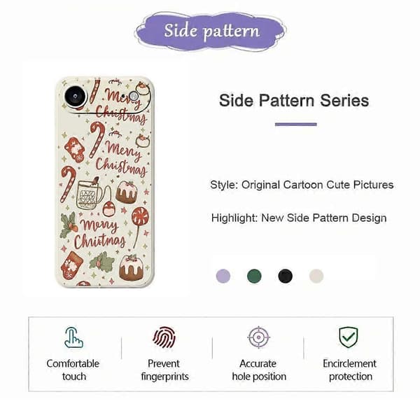 Compatible for iPhone 17 Air Case Merry Christmas Pattern Printing Straight Edge TPU Phone Back Cover