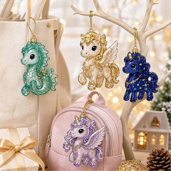 Fantasy-hest adventskalender – 24 akrylfigurer – til juletrepynt