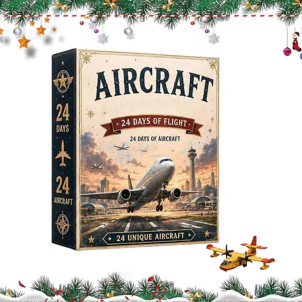 Jule 2D Akryl Fly Julekalender 24 stk. Mini Kampfly 2026 Jule-nedtælling Julegaver til drenge
