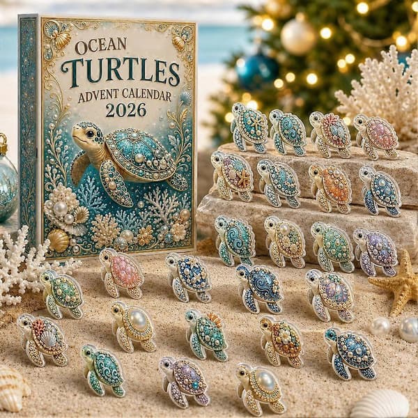 Pearl Turtle Julekalender - Festlig nedtelling til jul, plassbesparende