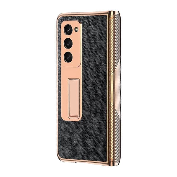 För Samsung Galaxy Z Fold2 5G Galvaniserat Pansar Kors Textur Telefonfodral
