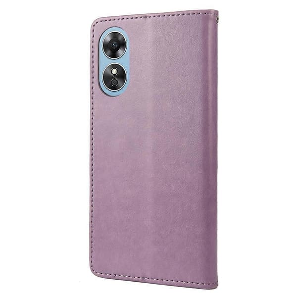 För OPPO A17 Fjärilsblommamönster Läderfodral