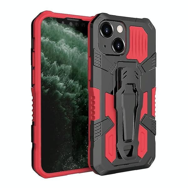 For iPhone 13 Mini Machine Armor Warrior Shockproof PC + TPU Protective Case (Black)