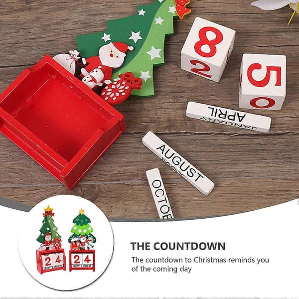 Julepynt Trækalender til dekoration 2 stk. assorterede farver