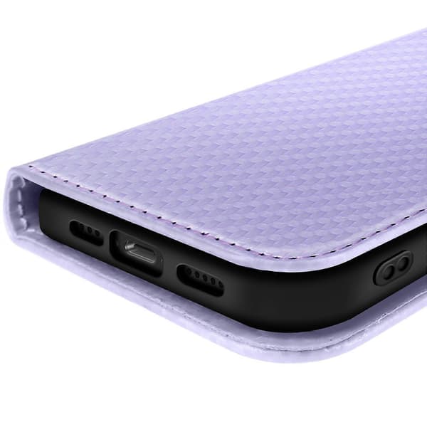 Carbon Cover til iPhone 16e Pung med remstøtte, Lavendel