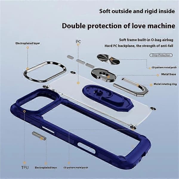 Kompatibel med iPhone 17 Air Case Legering Linseramme PC + TPU Stativ Telefon Bakdeksel