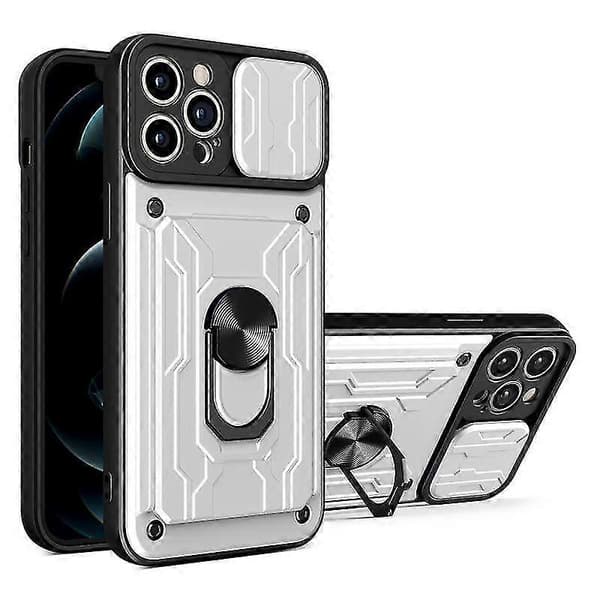 Iphone 13 Pro Sliding Camshield -korttipuhelinkotelo (valkoinen)