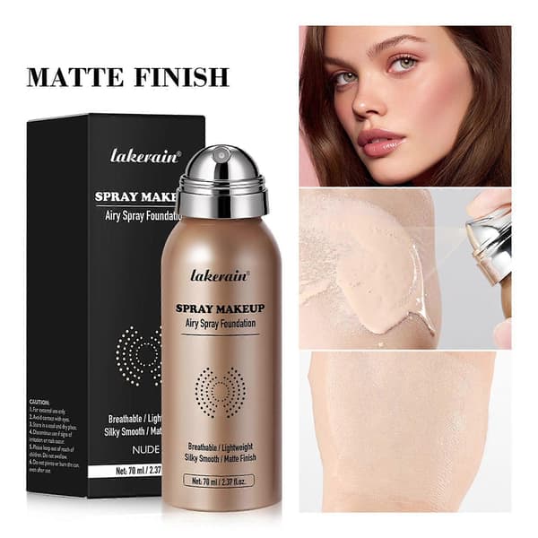 Foundation Makeup Silky Mist Spray, Makeup Air Spray Foundation, Matt Finish Flawless Setting Spray Foundation for moden hud