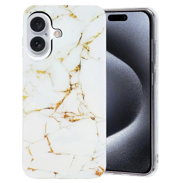 Marmor TPU-mobilskal för iPhone 16