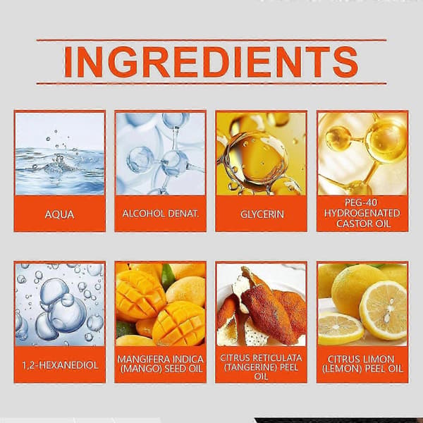 Kroppsspray for menn med fruktdoft | Luktkontroll og friskhet med mango- og sitrusoljer
