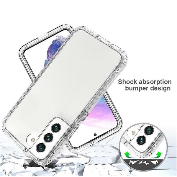För Samsung Galaxy S22 + 5G Full Body Shockproof Clear Gradient Phone Case (Svart)