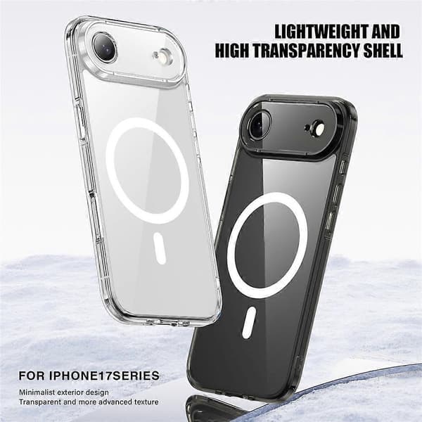 Compatible for iPhone 17 Air Case Compatible with MagSafe Precise Cutouts TPU + PC Transparent Phone Back Cover