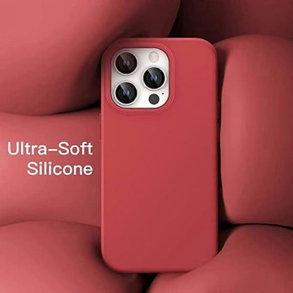 Rött flytande silikonfodral för Apple iPhone 16 – Stötsäkert och smalt, kompatibelt med iPhone 16