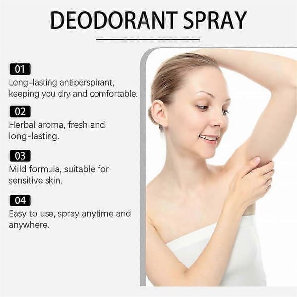 Urte-deodorantspray til sart hud, 60 ml langvarig friskhed