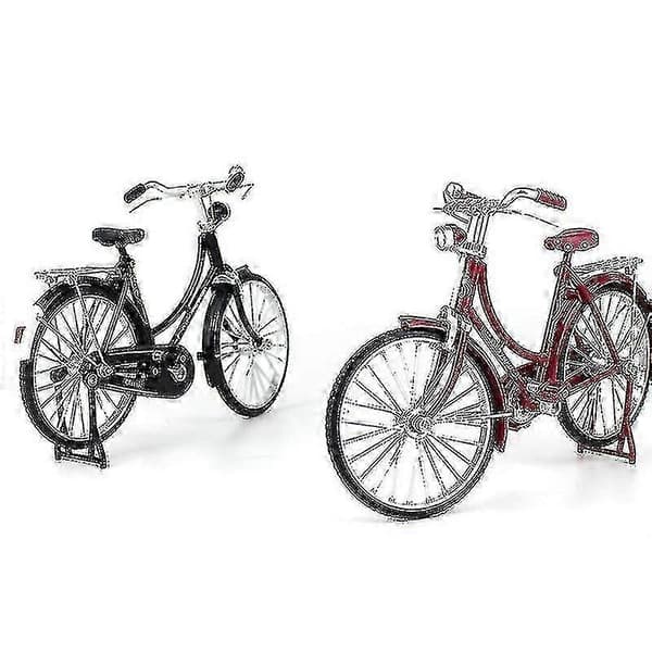 1:10 Legering Klassisk Retro Cykel Model Ornament (Sort, Kvinde Stil)