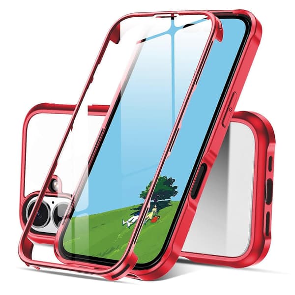 Dobbeltsidig telefondeksel i plastglass til iPhone 16