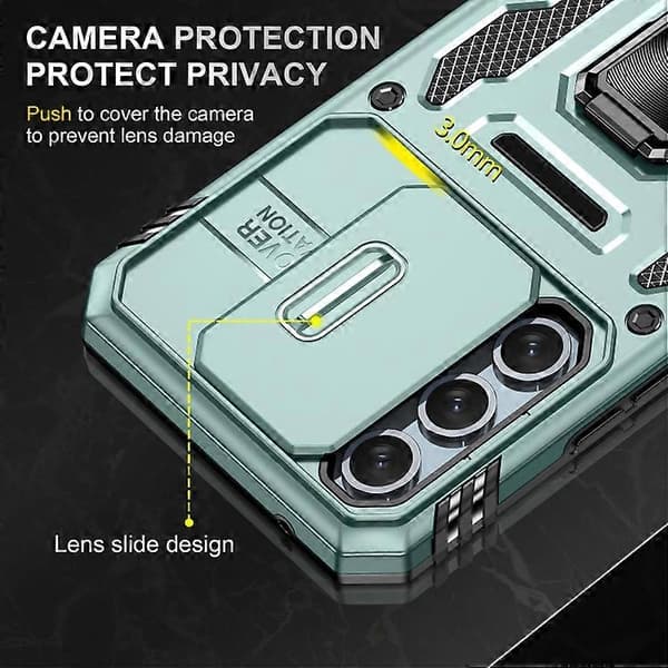 For Samsung Galaxy A54 Armor PC + TPU Camera Shield Phone Case