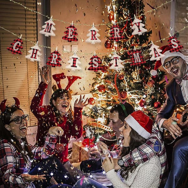 Glædelig jul banner juletræ