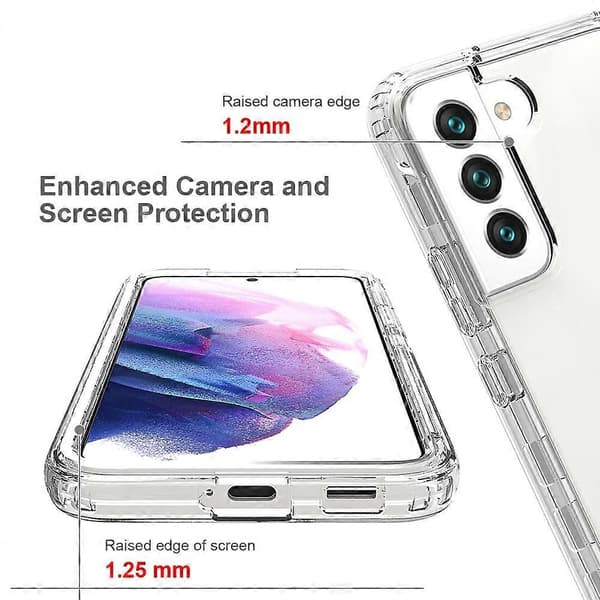 För Samsung Galaxy S22 + 5G Full Body Shockproof Clear Gradient Phone Case (Svart)
