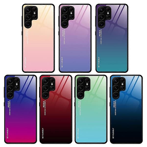 Til Samsung Galaxy S23 Ultra 5G Gradient Color Glass Phone Case