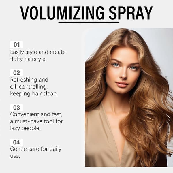 Hårfluffy spray, hårvækst doven oliefjernelse forfriskende langvarig styling uden vask spray